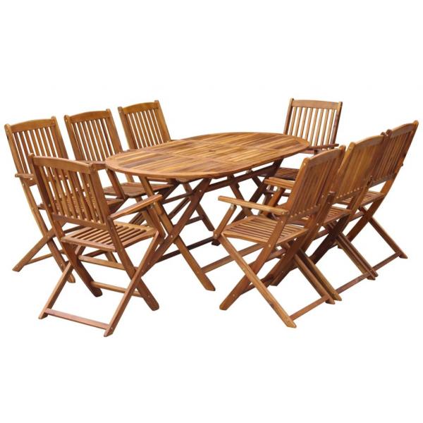 ARDEBO.de - 9-tlg. Garten-Essgruppe Klappbar Massivholz Akazie