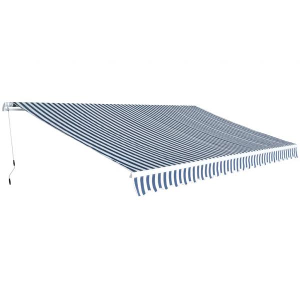ARDEBO.de - Gelenkarmmarkise 500 cm Blau/Weiß