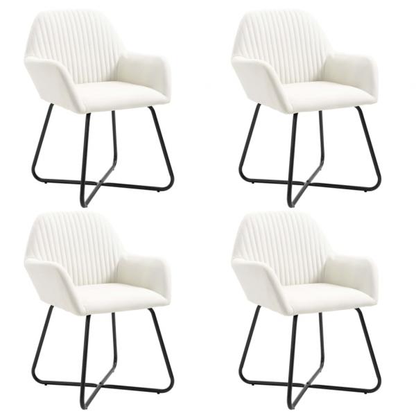 ARDEBO.de - Esszimmerstühle 4 Stk. Creme Stoff