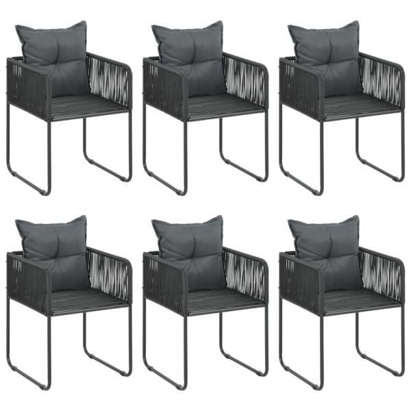 7-tlg. Garten-Essgruppe PVC Rattan Schwarz und Braun