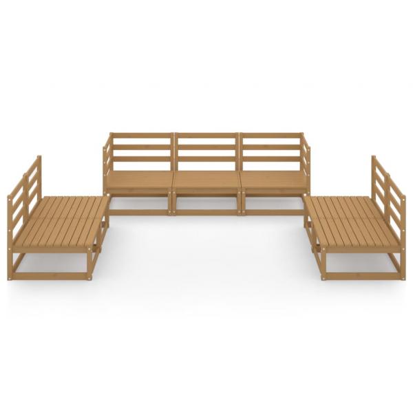 7-tlg. Garten-Lounge-Set Honigbraun Massivholz Kiefer
