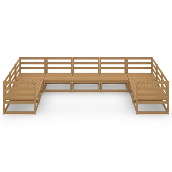 9-tlg. Garten-Lounge-Set Massivholz Kiefer
