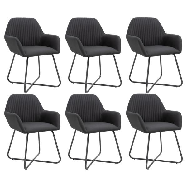 ARDEBO.de - Esszimmerstühle 6 Stk. Schwarz Stoff