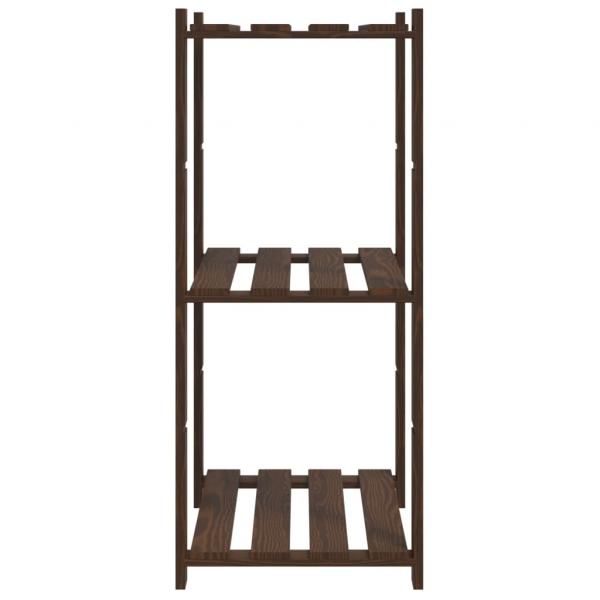 Lagerregal mit 3 Böden Braun 60x38x90 cm Massivholz Kiefer