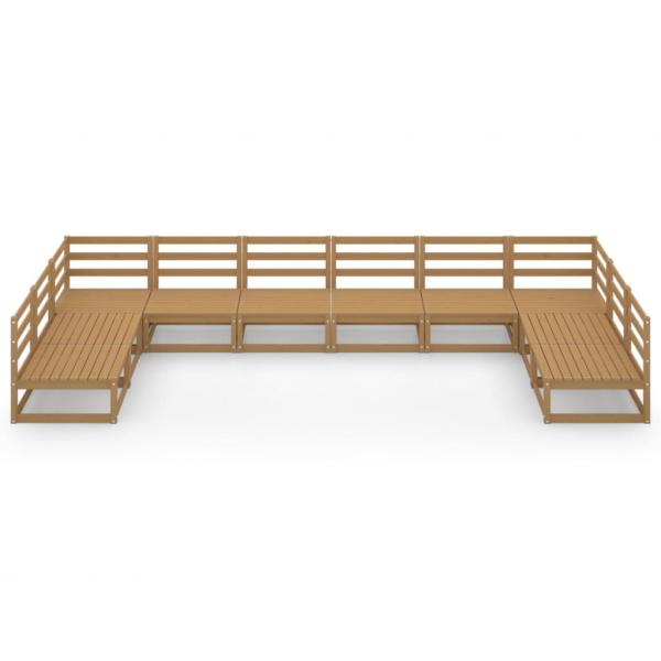 10-tlg. Garten-Lounge-Set Massivholz Kiefer
