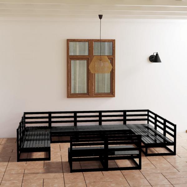ARDEBO.de - 11-tlg. Garten-Lounge-Set Massivholz Kiefer