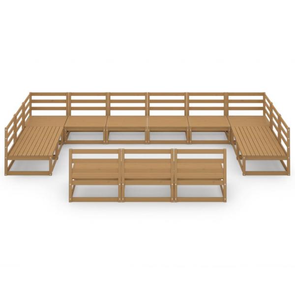 13-tlg. Garten-Lounge-Set Massivholz Kiefer