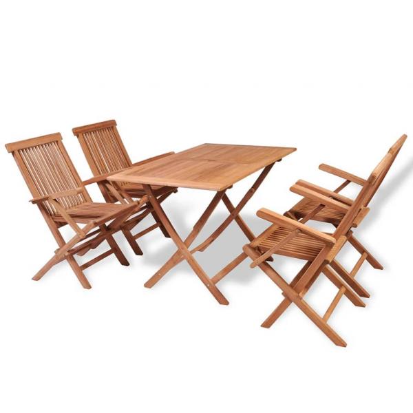 ARDEBO.de - 5-tlg. Garten-Essgruppe Teak Massivholz