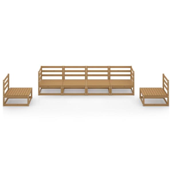 6-tlg. Garten-Lounge-Set Honigbraun Massivholz Kiefer