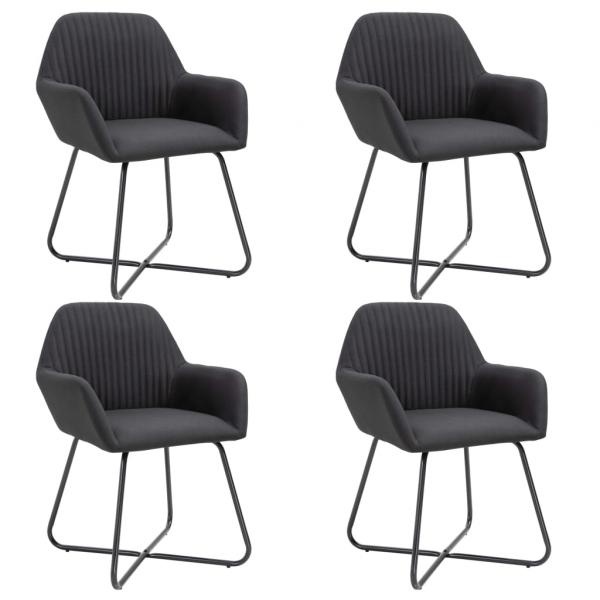 ARDEBO.de - Esszimmerstühle 4 Stk. Schwarz Stoff
