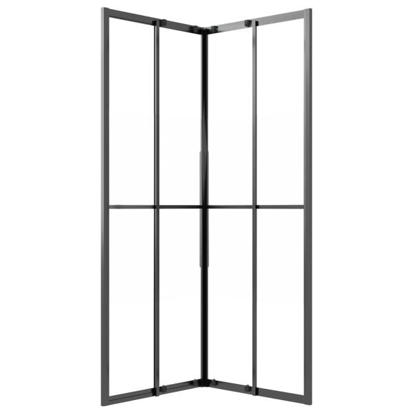 Duschkabine Halbmatt ESG 80x80x180 cm Schwarz