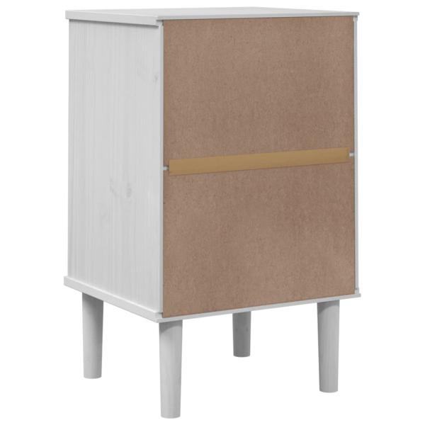 Nachttisch SENJA Rattan-Look Weiß 40x35x65 cm Massivholz Kiefer