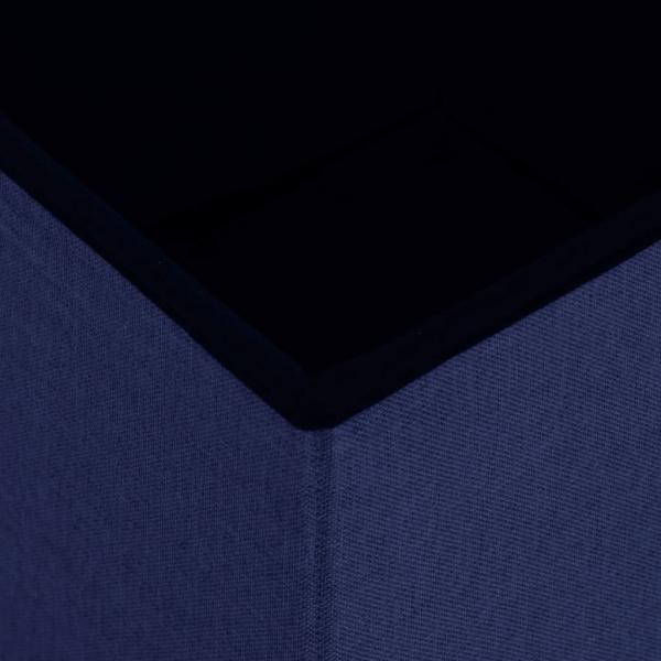 Hocker mit Stauraum Blau Leinenoptik