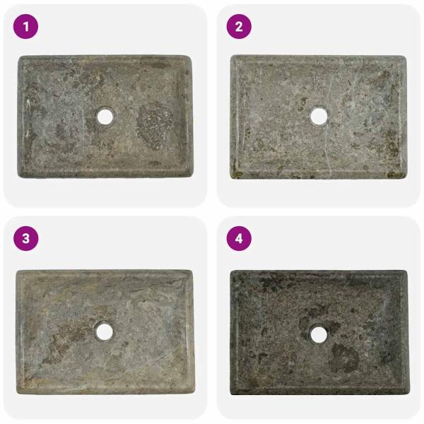 Waschbecken Grau 50x35x10 cm Marmor