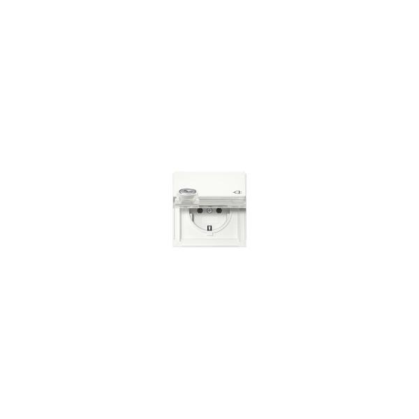 ARDEBO.de Gira 446766 SCHUKO-Steckdose 16 A 250 V~ mit Klappdeckel, Schloss und Beschriftungsfeld mit sortierten Schließungen, TX 44, Reinweiß
