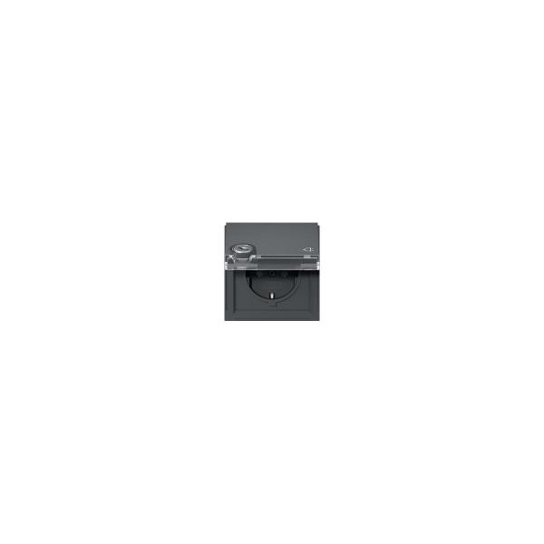ARDEBO.de Gira 446767 SCHUKO-Steckdose 16 A 250 V~ mit Klappdeckel, Schloss und Beschriftungsfeld mit sortierten Schließungen