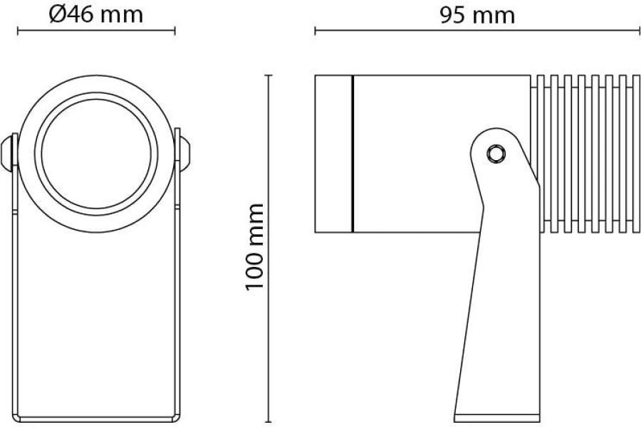 SG Leuchten Hovden LED Strahler, 8W, 550lm, 3000K, Phasenabschnittsdimmung, graphit (630001)