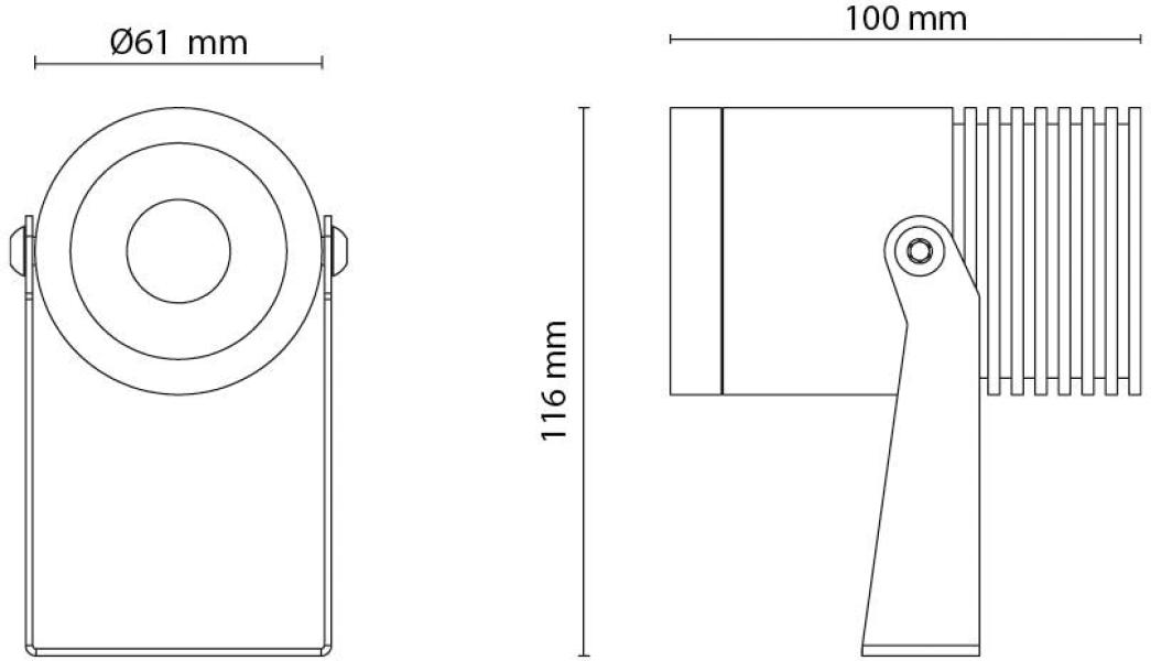 SG Leuchten Hovden LED Strahler, 12W, 1140lm, 3000K, Phasenabschnittsdimmung, graphit (630005)