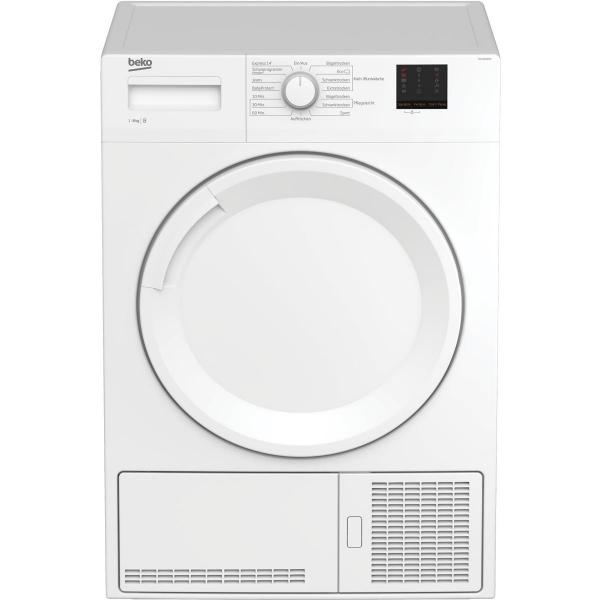ARDEBO.de Beko DCU 8230 N EEK: G Kondenstrockner, 60 cm breit, 15 Programme, OptiSense, AquaWave, weiß