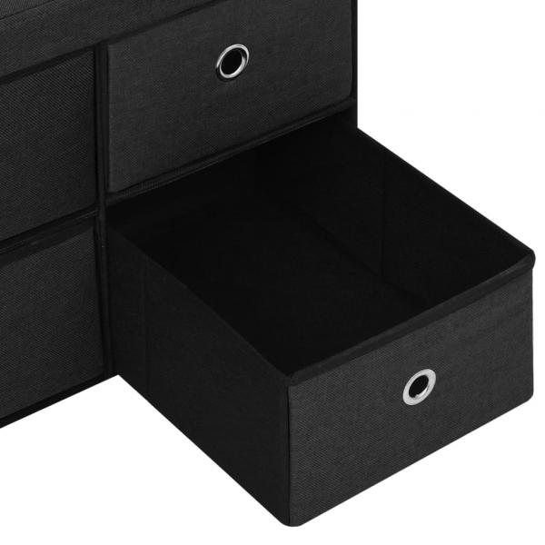 Faltbare Sitzbank mit Stauraum Schwarz 76x38x38 cm Leinenoptik