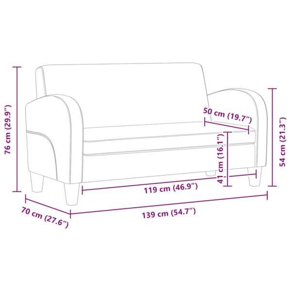 Sofa 2-Sitzer Kunstleder Schwarz