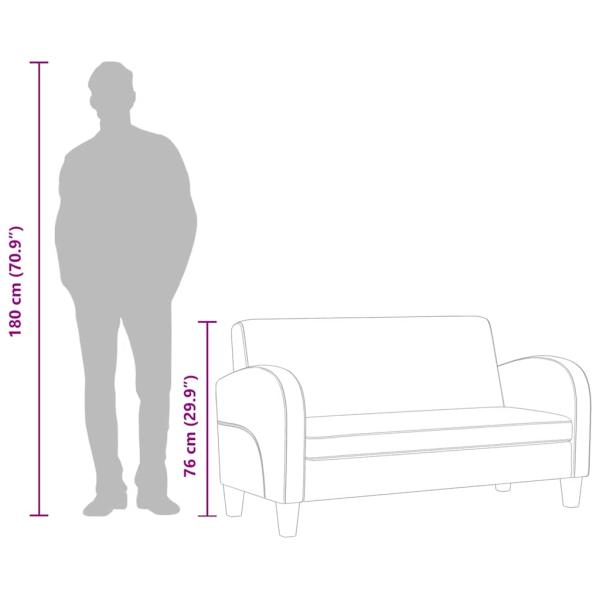 Sofa 2-Sitzer Kunstleder Schwarz