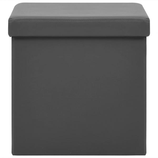 Hocker mit Stauraum Grau PVC