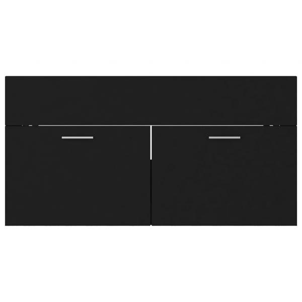 Badmöbel-Set Schwarz Holzwerkstoff