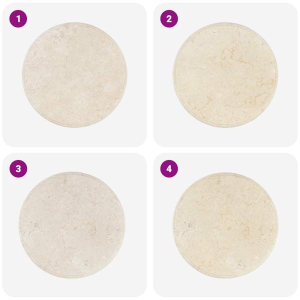 Tischplatte Creme Ø50x2,5 cm Marmor