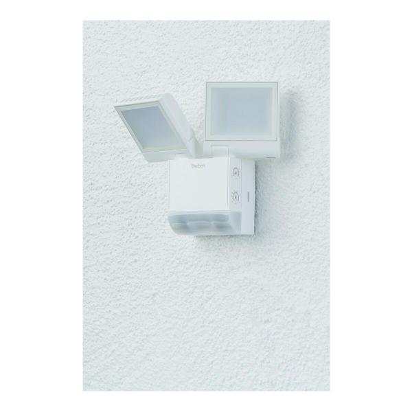 Theben theLeda S17-100 WH LED-Strahler Wandmontage, 17 Watt, weiß, 2 LED-Panels, drehbar / schwenkbar, Bewegungsmelder, 4000 K (neutralweiß) 1020802
