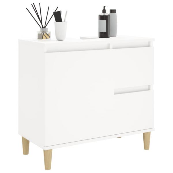 Badschrank Weiß 65x33x60 cm Holzwerkstoff