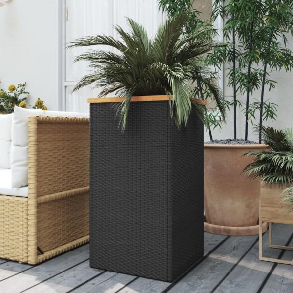 ARDEBO.de - Pflanzkübel Schwarz 40x40x80 cm Poly Rattan