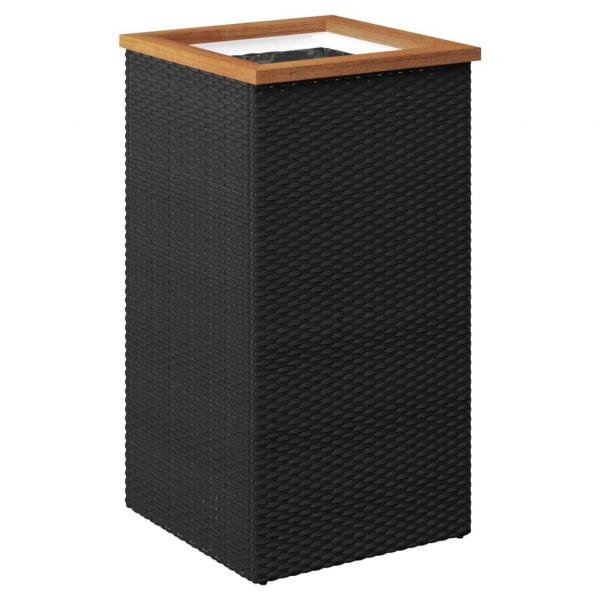 Pflanzkübel Schwarz 40x40x80 cm Poly Rattan