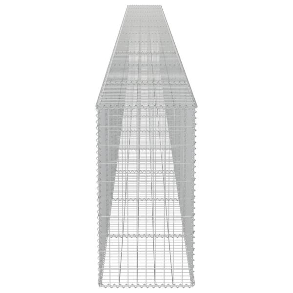 Gabionenwand mit Abdeckung Verzinkter Stahl 900×50×100 cm