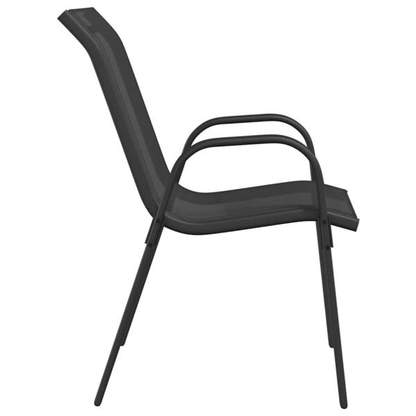 Stapelbare Gartenstühle 2 Stk. Schwarz Textilene