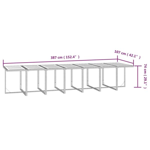 15-tlg. Garten-Essgruppe mit Kissen Schwarz Poly Rattan