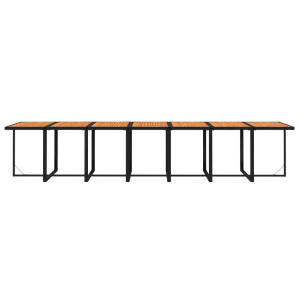 19-tlg. Garten-Essgruppe mit Kissen Schwarz Poly Rattan
