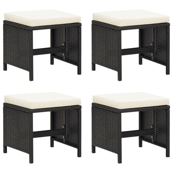19-tlg. Garten-Essgruppe mit Kissen Schwarz Poly Rattan