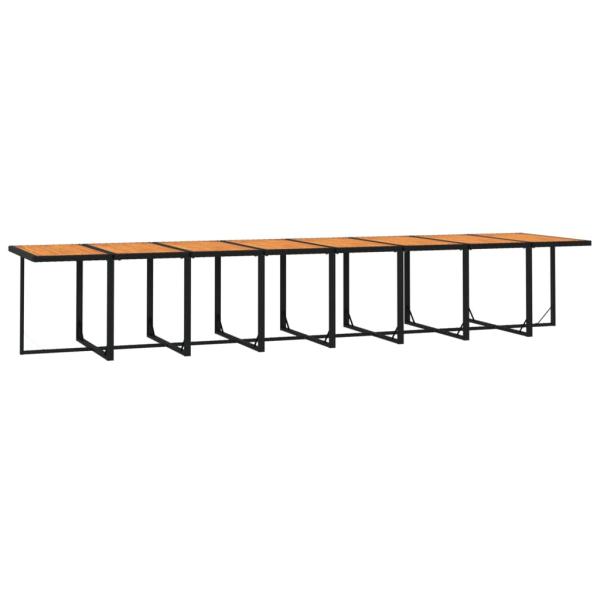 17-tlg. Garten-Essgruppe mit Kissen Schwarz Poly Rattan