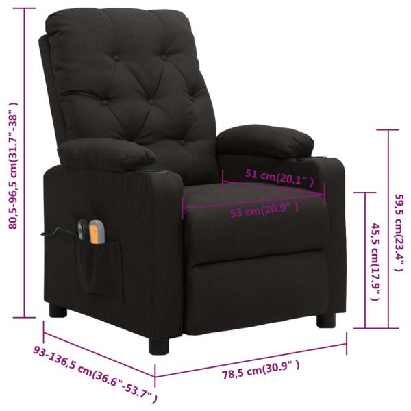 Massagesessel Elektrisch Schwarz Stoff