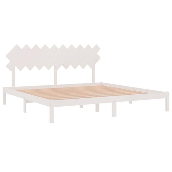 Massivholzbett Weiß 200x200 cm