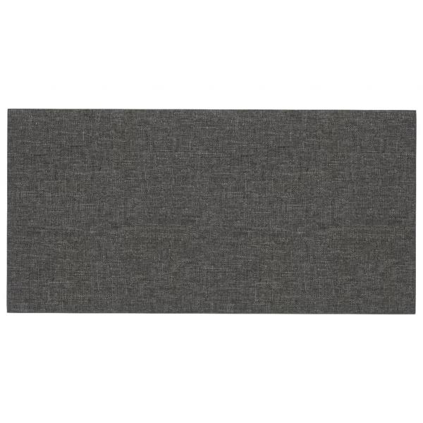 Wandpaneele 12 Stk. Dunkelgrau 30x15 cm Stoff 0,54 m²