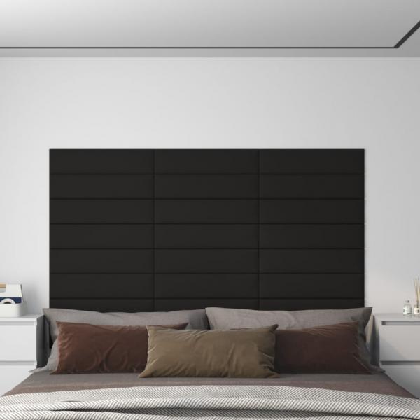 ARDEBO.de - Wandpaneele 12 Stk. Schwarz 60x15 cm Stoff 1,08 m²
