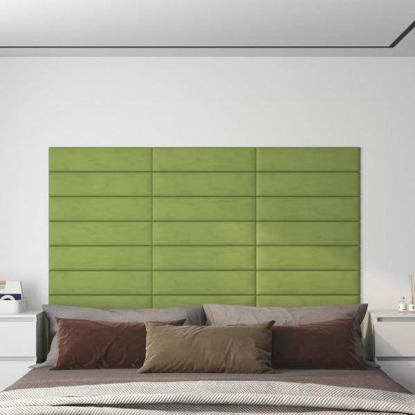 ARDEBO.de - Wandpaneele 12 Stk. Dunkelgrün 60x15 cm Samt 1,08 m²