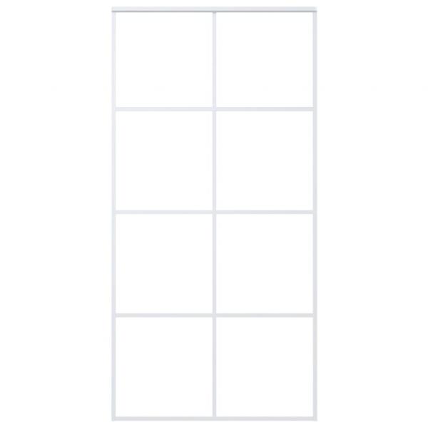 Schiebetür ESG Glas und Aluminium mattiert 102,5x205 cm Weiß
