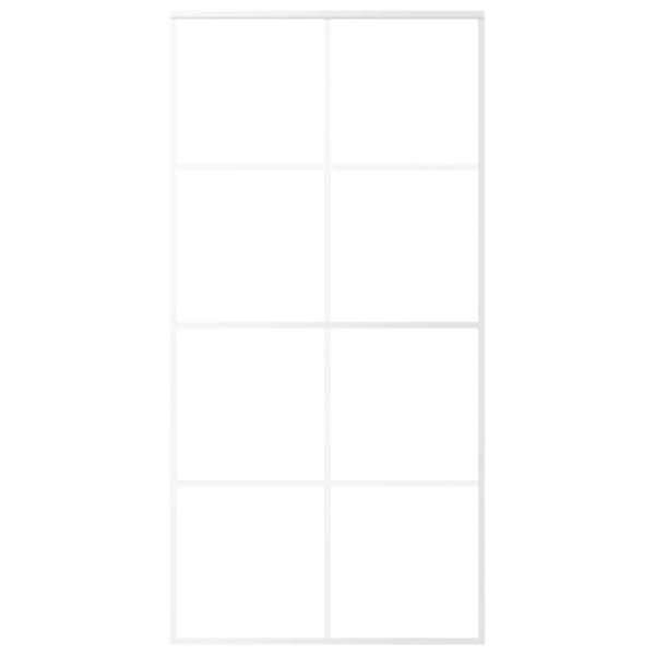 Schiebetür ESG Glas und Aluminium mattiert 102,5x205 cm Weiß
