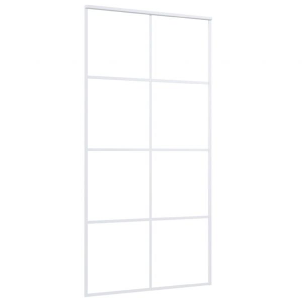 Schiebetür ESG Glas und Aluminium mattiert 102,5x205 cm Weiß