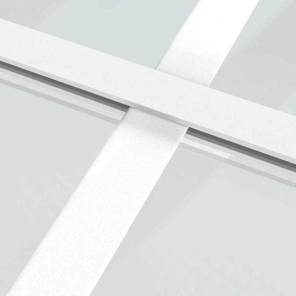 Schiebetür ESG Glas und Aluminium mattiert 102,5x205 cm Weiß