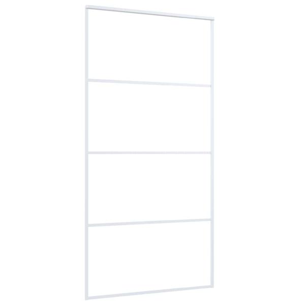 Schiebetür ESG Glas und Aluminium mattiert 102,5x205 cm Weiß