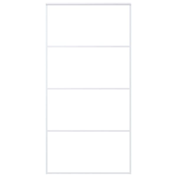 Schiebetür ESG Glas und Aluminium mattiert 102,5x205 cm Weiß